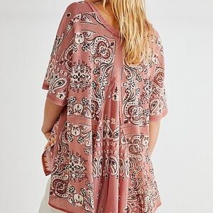 Free People — No Matter What Tunic — Paisley - Dusty Rose